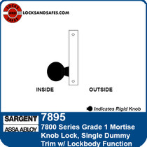 Sargent 7895 Single Dummy Trim with Lockbody Mortise Lock