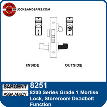 Sargent 8251 Storeroom Deadbolt Mortise Lock