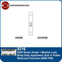 Sargent 8216 Apartment Exit or Public Toilet Mortise Lock Body