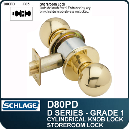 Schlage D80PD- Heavy Duty Commercial Storeroom Knob Lock