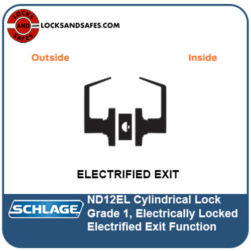 Schlage ND12 EL Electrically Locked Cylindrical Lock | Schlage ND 12EL Wired Cylindrical Lock