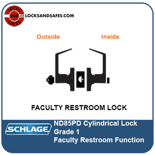 Schlage ND 85 Faculty Restroom Lock | Schlage ND 85PD Cylindrical Lock