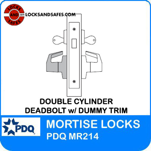 Grade 1 Double Cylinder Deadbolt with Dummy Trim Mortise Locks | PDQ MR214 Mortise Locks | Commercial Door Locks | J Series Sectional Trim