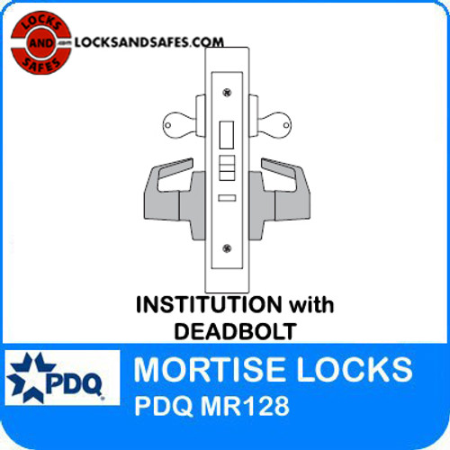 Grade 1 Institution with Deadbolt Locks Mortise | PDQ MR128 Mortise Locks | Mortise Deadbolt Lock | Cylinder Lock | J Wide Escutcheon Trim