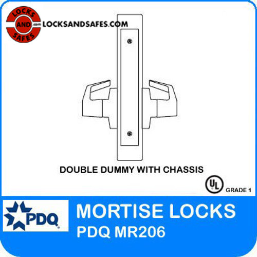 Grade 1 Double Dummy with Chassis | PDQ MR206 Mortise Locks | Heavy Duty Mortise Locks | J Wide Escutcheon Trim
