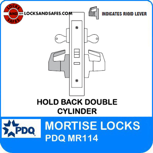 Grade 1 Hold Back Double Cylinder Mortise Locks | PDQ MR114 Mortise Locks | Hold Back Double Cylinder | F Series Escutcheon Trim