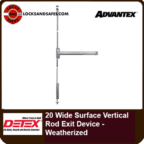 Detex 20xW Wide Stile Surface Vertical Rod Exit Device Weatherized