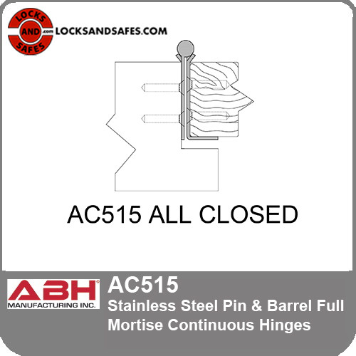 ABH AC515 Stainless Steel Pin & Barrel Full Mortise Continuous Hinges