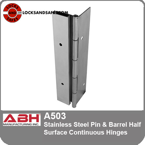 ABH A503 Stainless Steel Pin & Barrel Half Surface Continuous Hinges