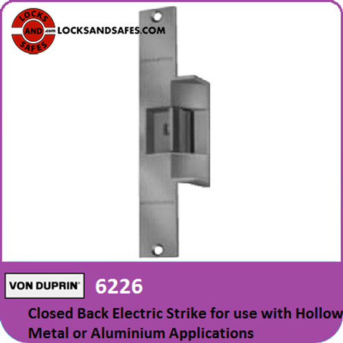 Von Duprin 6226 - Closed Back Electric Strike for use with Hollow Metal or Aluminum Applications with Mortise or Cylindrical Locks