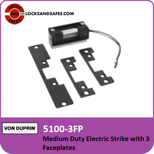 Von Duprin 5100-3FP - Medium Duty Electric Strike with 3 Faceplates | Von Cuprin 5100 3FP