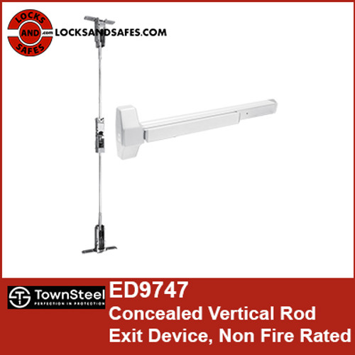 Townsteel ED9747 Concealed Vertical Rod Exit Device, Non Fire Rated