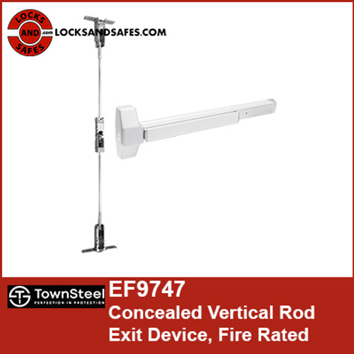 Townsteel EF9747 Concealed Vertical Rod Exit Device, Fire Rated