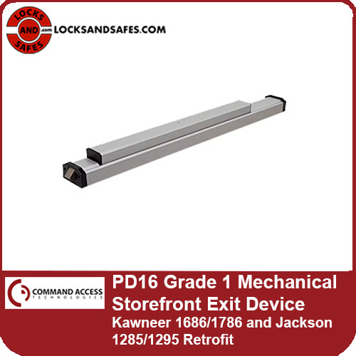 Command Access PD16 Mechanical Storefront Exit Device | Kawneer 1686/1786 & Jackson 1285/1295 Retrofit