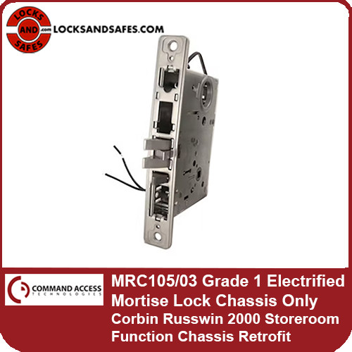 Command Access MRC105/03 Grade 1 Electrified Mortise Lock Chassis Only | Direct Retrofit For Corbin Russwin 2000 Storeroom Function Mortise Lock Chassis | MRC1 Series Mortise Lock