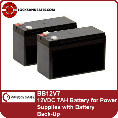 Command Access BB12V7 | Set of 2 12VDC 7AH Battery for Power Supplies