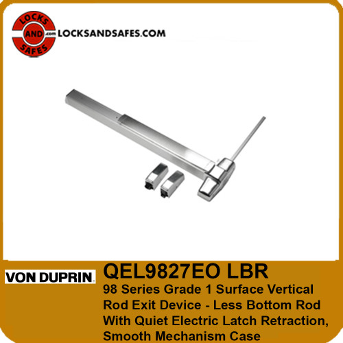 Von Duprin QEL9827EO SVR LBR | Von Duprin QEL9827-LBR Surface Vertical Rod Less Bottom Rod with Quiet Electric Latch Retraction