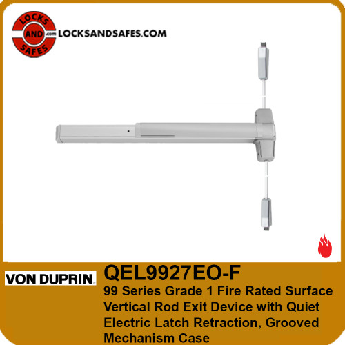 Von Duprin QEL9927EO-F Fire Surface Vertical Rod Exit Device Quiet Electric Latch Retraction | Von Duprin QEL9927F SVR Fire QEL Device