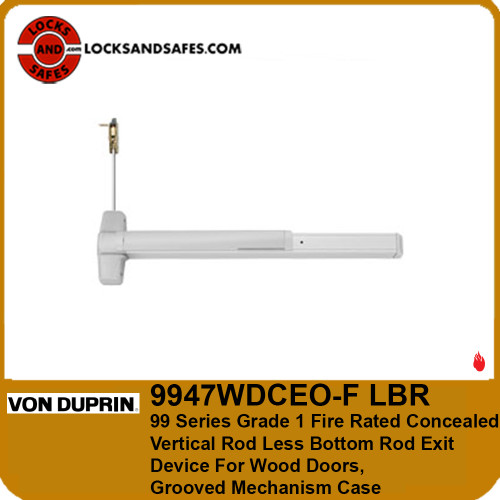 Von Duprin 9847 Fire Rated Concealed Vertical Rod Device Less Bottom Rod For Wood Door | Von Duprin 98 Fire Wood Door CVR LBR