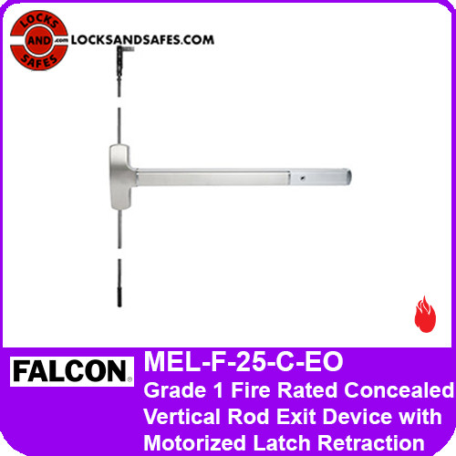 Falcon MEL-F-25-C-EO | Fire Concealed Vertical Rod Exit Device with Motorized Electric Latch Retraction