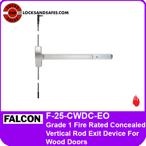 Falcon F-25-CWDC-EO | Falcon 25 Fire Rated Concealed Vertical Rod Exit Device For Wood Doors