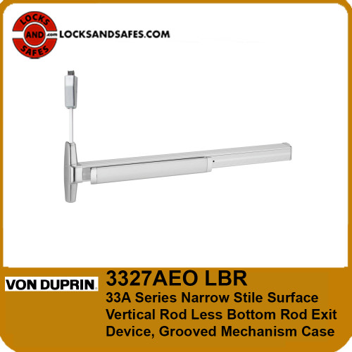 Von Duprin 3327 LBR | Narrow Stile Surface Vertical Rod Less Bottom Rod Exit Device