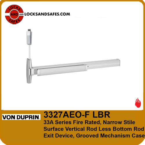 Von Duprin 3327-F LBR Fire Rated Narrow Stile Surface Vertical Rod Less Bottom Rod Exit Device