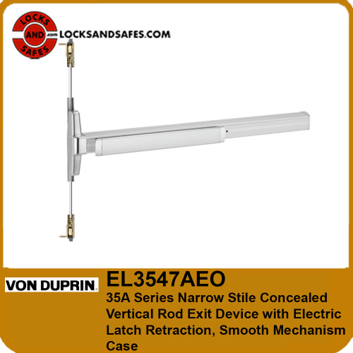 Von Duprin EL3547 Narrow Stile Concealed Vertical Rod Exit Device with Electric Latch Retraction | Von Duprin 3547 CVR ELR