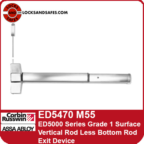 Corbin Russwin ED5470 | ED5000 Series Grade 1 Surface Vertical Rod Less Bottom Rod Exit Device