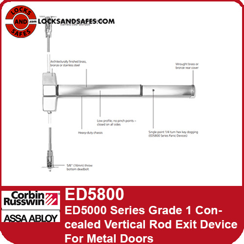 Corbin Russwin ED5800 | Corbin Russwin 5800 Concealed Vertical Rod Exit Device