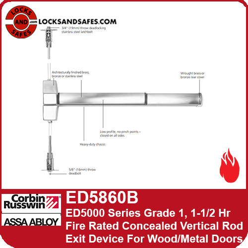 Corbin Russwin ED5860B | 5860 Fire Concealed Vertical Rod Exit Device