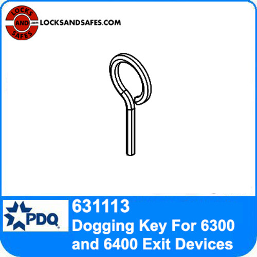 PDQ 631113 | 3/16" Dogging Key with Loop For 6300 and 6400 Exit Devices