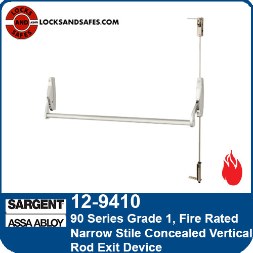 Sargent 12-9410 | 9400 Series Fire Narrow Stile Concealed Vertical Rod Exit Device