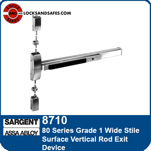 Sargent 8710 | 80 Series Grade 1 Wide Stile Surface Vertical Rod Exit Device