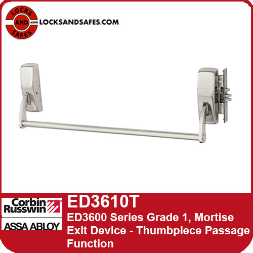 Corbin Russwin ED3610T | ED3600 Series Grade 1 Mortise Exit Device Only, Thumbpiece Passage Function