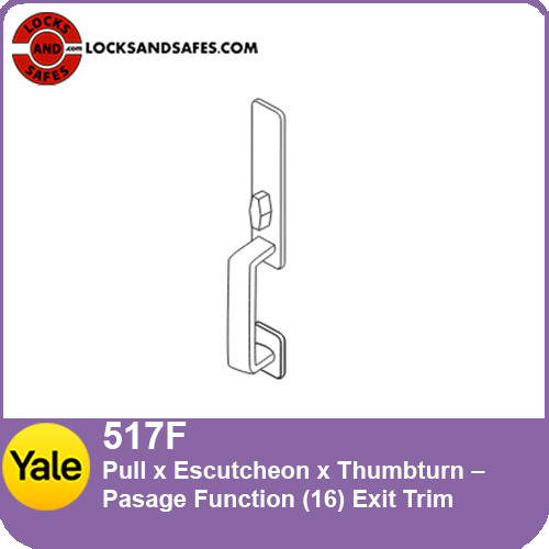 Yale 517 Pull with Escutcheon and Thumbturn Passage Trim For 7200 Narrow Stile Device