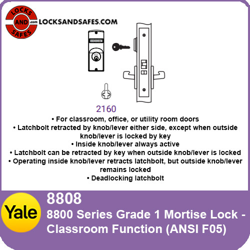 Yale 8808 Classroom Mortise Lock