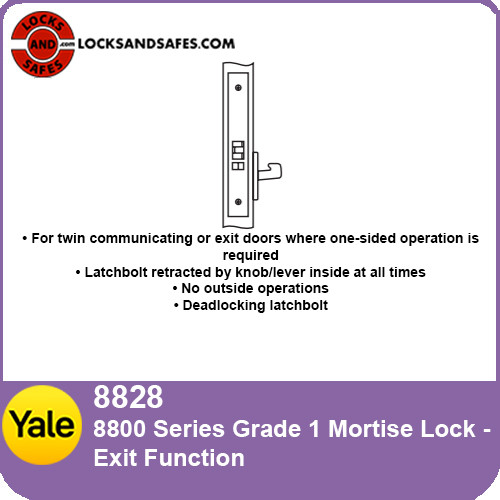 Yale 8828 Exit Mortise Lock