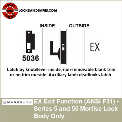 Marks Exit Function Mortise Lock Body