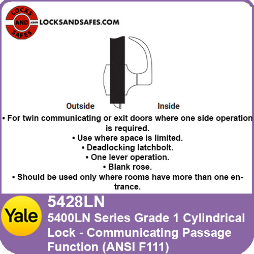 Yale 5428LN Communicating Passage Cylindrical Lock