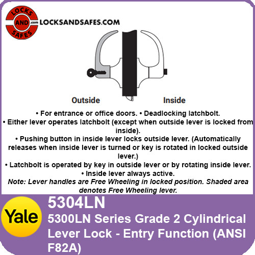 Yale 5304LN Entry Cylindrical Lock | Yale 5304