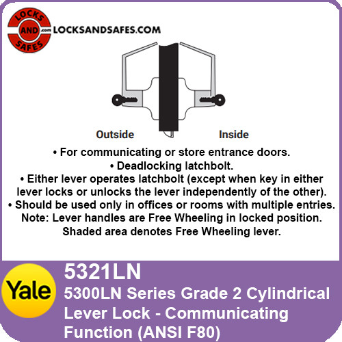 Yale 5321LN Communicating Cylindrical Lock | Yale 5321