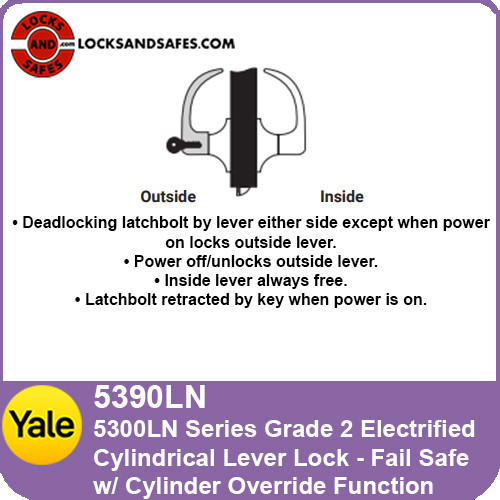 Yale 5390LN Fail Safe Cylindrical Lock | Yale 5390