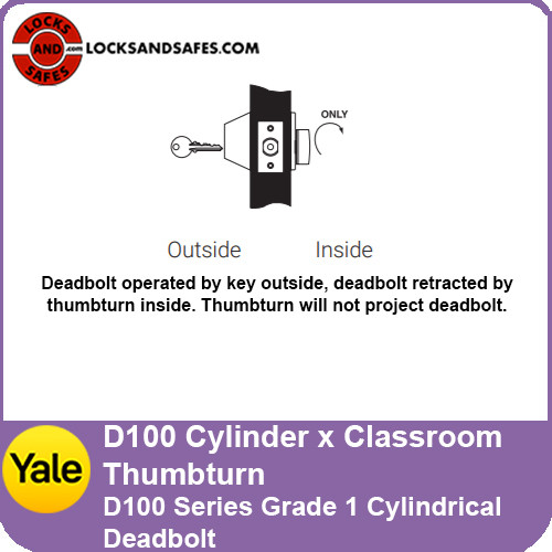 Yale D100 Deadbolt | Yale Cylinder x Classroom Thumbturn Deadbolt