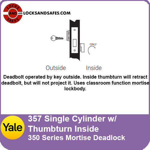 Yale 357 Single Cylinder with Thumbturn Inside Mortise Deadlock