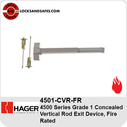 Hager 4501 CVR FR | Hager 4500 Fire Rated Concealed Vertical Rod Exit Device