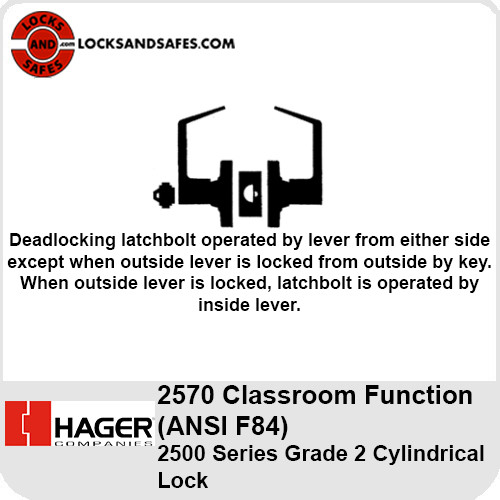Hager 2570 Classroom Cylindrical Lock