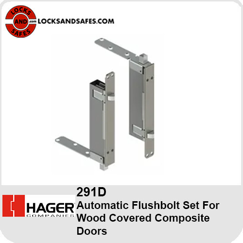 Hager 291D | Automatic Flush Bolt Set for Wood Covered Composite Doors