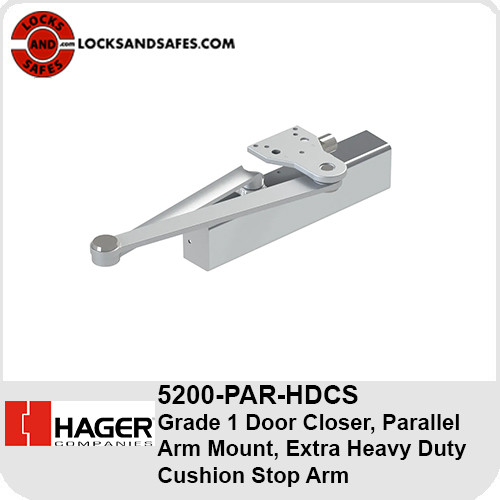 Hager 5200-PAR-HDCS Extra Heavy Duty Cushion Stop Arm Door Closer