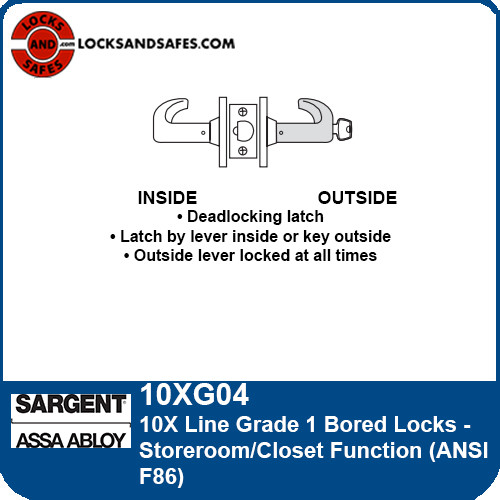 Sargent 10XG04 Storeroom Function | Sargent 10XG04 Closet Function